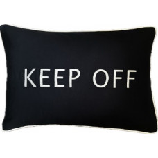 Keep Off, embroidered cushion