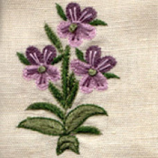 Provencal Flower Mauve/Green Hand-embroidered Fabric 