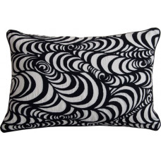 Embroidered Swirl Cushion_Black