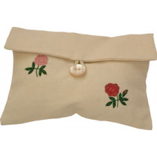 Hand-embroidered Camellia Make-up Pouch