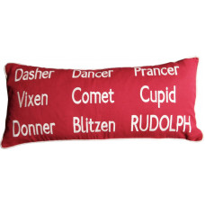 Reindeer Names Embroidered Cushion
