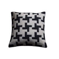 Geometric Crosses Wool Applique Cushion 