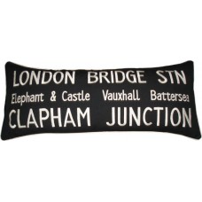 London Bridge STN, London Bus Destinations embroidered cushion