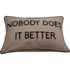 Nobody Does It Better Embroidered Cushion-Cream