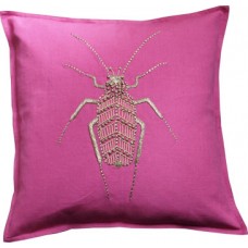 Hand embroidered metallic gold bug_pink