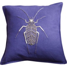 Purple/Gold Beetle Hand Embroidered