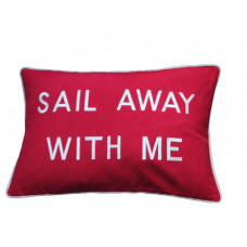 Sail Away With Me - Red Embroidered Cushion