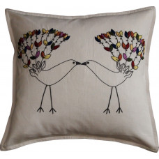 Hand-embroidered Love Birds