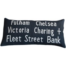 Fulham Chelsea Bus Destination Embroidered Cushion