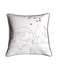 London Embroidered Skyline Cushion