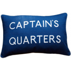 Captain's Quarters, Embroidered Cushion, Blue