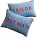 FIRST MATE Hand Embroidered Denim Cushion