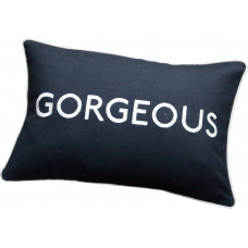 Gorgeous, Embroidered Cushion, Black