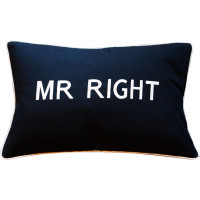Mr Right Embroidered Cushion