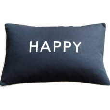 Happy Embroidered Cushion
