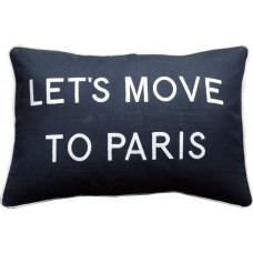 Let's Move To Paris, Embroidered Cushion