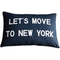 Let's Move To New York, Embroidered Cushion