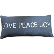 Love Peace Joy Embroidered Wool Cushion