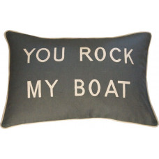 You Rock My Boat Embroidered Cushion - Grey